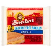 Borden American Lactose Free Singles Cheese, 2/3 oz, 12 count, 8 Ounce