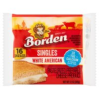 Borden White American Singles Cheese, 3/4 oz, 16 count, 12 Ounce