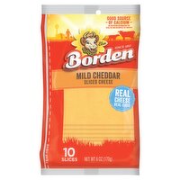 Borden Mild Cheddar Sliced Cheese, 10 count, 6 oz, 6 Ounce