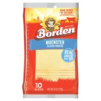 Borden Muenster Sliced Cheese, 10 count, 6 oz