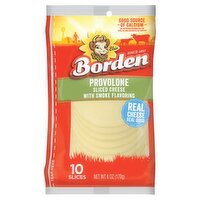 Borden Provolone Sliced Cheese with Smoke Flavoring, 10 count, 6 oz, 6 Ounce