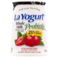 La Yogurt Strawberry Blended Whole Milk Yogurt, 6 oz