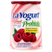 La Yogurt Original Raspberry Blended Lowfat Yogurt, 6 oz, 6 Ounce