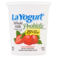 La Yogurt Strawberry Blended Whole Milk Yogurt, 32 oz, 32 Ounce