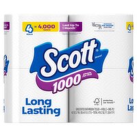 Scott Unscented Bathroom Tissue, 4 count