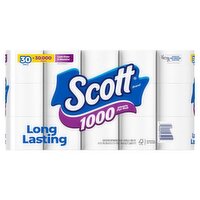 Scott 1000 Unscented Bathroom Tissue, 1000 Sheets, 30 count, 300 Each