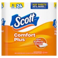 Scott Comfort Plus Unscented Bathroom Tissue, 6 count