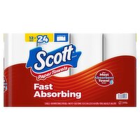 Scott Fast Absorbing Paper Towels Rolls, 12 count