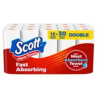Scott Fast Absorbing Paper Towels Rolls, 15 count