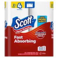 Scott Fast Absorbing Paper Towels, 2 count