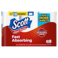 Scott Fast Absorbing Paper Towels, 6 count, 972 Each