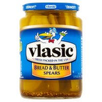 Vlasic Vlasic Bread & Butter Spears Pickles, 24 fl oz, 24 Fluid ounce 