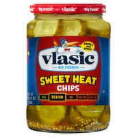 Vlasic Medium Sweet Heat Chips Pickles, 24 fl oz, 24 Fluid ounce