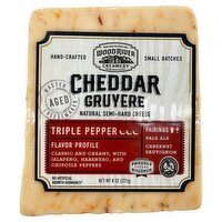 Wood River Creamery Cheddar Gruyere Triple Pepper Natural Semi-Hard Cheese, 8 oz