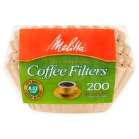 Melitta Super Premium Natural Brown Unbleached Paper Coffee Filters, 200 count, 200 Each