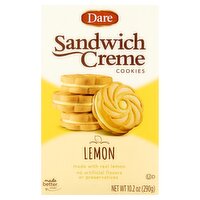 Dare Lemon Sandwich Creme Cookies, 10.2 oz, 10.2 Ounce