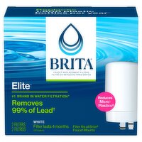 Brita Elite White Faucet Replacement Filters, 2 count