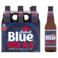 Labatt Blue Non-Alc Malt Beverage, 12 fl oz, 6 count