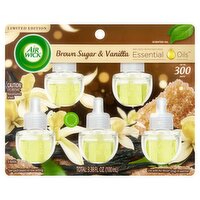 Air Wick Brown Sugar & Vanilla Scented Oil Refills Limited Edition, 5 count, 3.38 fl oz