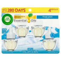 Air Wick Fresh Linen Fragrance Scented Oil Refills, 4 count, 2.69 fl oz