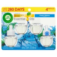 Air Wick Fresh Waters Fragrance Scented Oil Refills, 4 count, 2.69 fl oz