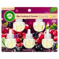 Air Wick Ripe Cranberry & Currants Scented Oil Refills Limited Edition, 5 count, 3.38 fl oz