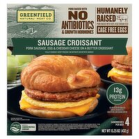 Greenfield Natural Meat Co. Sausage Croissant Sandwiches, 4 count, 15.25 oz