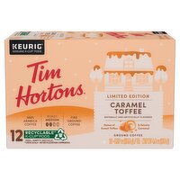 Tim Hortons Caramel Toffee Medium Roast Ground Coffee K-Cup Pods Limited Edition, 0.37 oz, 12 count