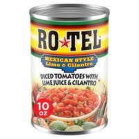 Ro-Tel Mexican Style Diced Tomatoes with Lime Juice & Cilantro, 10 oz
