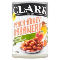 Clark Peach Honey Habanero Flavored Gourmet Baked Beans, 15 oz