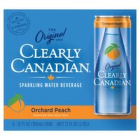 Clearly Canadian Orchard Peach Sparkling Water Beverage, 12 fl oz, 6 count