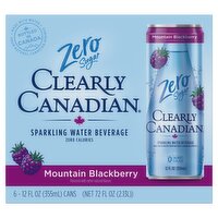 Clearly Canadian Zero Sugar Mountain Blackberry Sparkling Water Beverage, 12 fl oz, 6 count