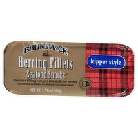 Brunswick Kipper Style Herring Fillets Seafood Snacks, 3.53 oz