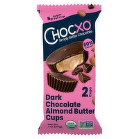 Chocxo 60% Cacao Dark Chocolate Almond Butter Cups, 2 count, 1 oz