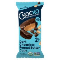 Chocxo Dark Chocolate Peanut Butter Cups, 2 count, 1 oz