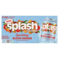 Splash Refresher Blood Orange Sparkling Water Beverage, 12 fl oz, 8 count