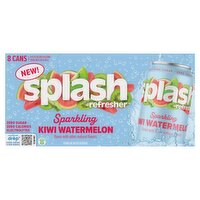 Splash Refresher Kiwi Watermelon Sparkling Water Beverage, 12 fl oz, 8 count