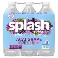 Splash Refresher Acai Grape Flavored Water Beverage, 16.9 fl oz, 6 count, 101.4 Fluid ounce