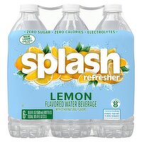 Splash Refresher Lemon Flavored Water Beverage, 16.9 fl oz, 6 count, 101.4 Fluid ounce