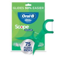 Oral-B Glide Mint Dental Floss Picks with Long Lasting Scope Flavor, 75 Picks