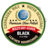 Shoe Gear Military Gloss Black Leather Nourishing Premium Shoe Polish, 1.4 oz