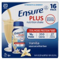 Ensure Plus Vanilla Nutrition Shake, 8 fl oz, 16 count