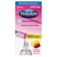 Pedialyte Strawberry Lemonade Electrolyte Powder, 0.6 oz, 6 count