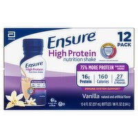 Ensure Vanilla High Protein Nutrition Shake, 8 fl oz, 12 count