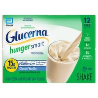 Glucerna Hunger Smart Classic Vanilla Shake Value Size, 10 fl oz, 12 count
