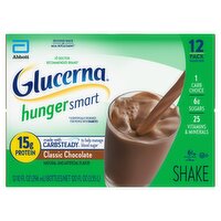Glucerna Hunger Smart Classic Chocolate Shake Value Size, 10 fl oz, 12 count