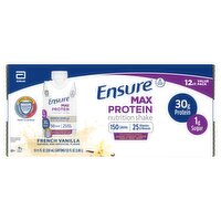 Ensure Max Protein French Vanilla Nutrition Shake Value Pack, 11 fl oz, 12 count