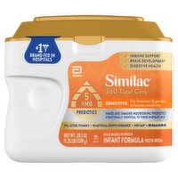 Similac 360 Total Care Sensitive Milk-Based Powder Infant Formula with Iron, 20.1 oz