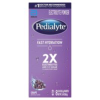 Pedialyte Fast Hydration Grape Electrolyte Powder, 0.3 oz, 8 count, 2.4 Ounce