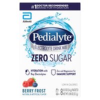 Pedialyte Zero Sugar Berry Frost Electrolyte Drink Mix, 0.12 oz, 8 count